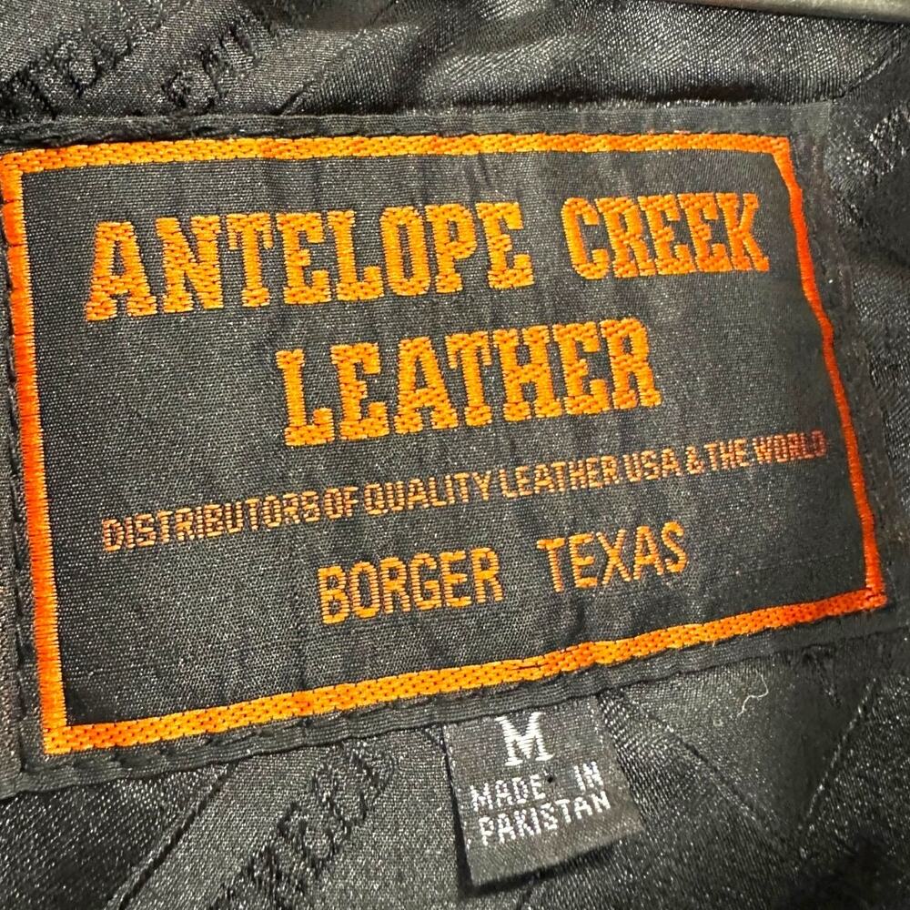 Antelope Creek Black Leather Fringe Motorcycle Jacket Size Medium - Picture 6 of 14